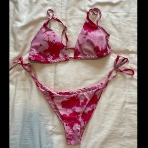 Pink tie dye 2pc bikini -size L